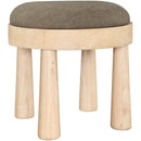  Meridian Larea Brown Linen Textured Fabric Upholstered Ottoman IMAGE 3