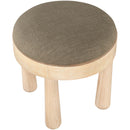  Meridian Larea Brown Linen Textured Fabric Upholstered Ottoman IMAGE 4