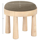  Meridian Larea Brown Linen Textured Fabric Upholstered Ottoman IMAGE 6