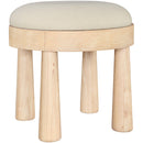  Meridian Larea Cream Linen Textured Fabric Upholstered Ottoman IMAGE 3