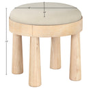  Meridian Larea Cream Linen Textured Fabric Upholstered Ottoman IMAGE 6