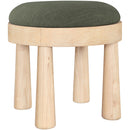  Meridian Larea Olive Linen Textured Fabric Upholstered Ottoman IMAGE 3