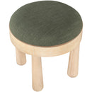  Meridian Larea Olive Linen Textured Fabric Upholstered Ottoman IMAGE 4