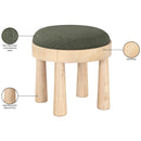  Meridian Larea Olive Linen Textured Fabric Upholstered Ottoman IMAGE 7