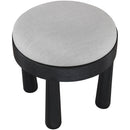  Meridian Larea Grey Linen Textured Fabric Upholstered Ottoman IMAGE 4