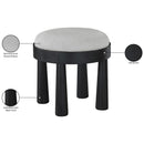  Meridian Larea Grey Linen Textured Fabric Upholstered Ottoman IMAGE 7