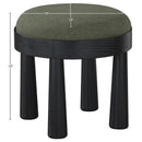  Meridian Larea Olive Linen Textured Fabric Upholstered Ottoman IMAGE 6