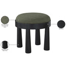  Meridian Larea Olive Linen Textured Fabric Upholstered Ottoman IMAGE 7