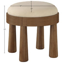  Meridian Larea Beige Linen Textured Fabric Upholstered Ottoman IMAGE 6