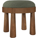  Meridian Larea Olive Linen Textured Fabric Upholstered Ottoman IMAGE 3