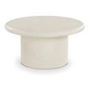  Meridian Emara Cream Concrete And Fiberglass Indoor / Outdoor Coffee Table IMAGE 1
