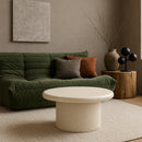  Meridian Emara Cream Concrete And Fiberglass Indoor / Outdoor Coffee Table IMAGE 2