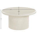  Meridian Emara Cream Concrete And Fiberglass Indoor / Outdoor Coffee Table IMAGE 5