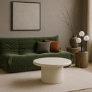  Meridian Emara Cream Concrete And Fiberglass Indoor / Outdoor Coffee Table IMAGE 2