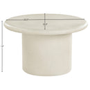  Meridian Emara Cream Concrete And Fiberglass Indoor / Outdoor Coffee Table IMAGE 5