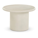  Meridian Emara Cream Concrete And Fiberglass Indoor / Outdoor Coffee Table IMAGE 1