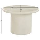  Meridian Emara Cream Concrete And Fiberglass Indoor / Outdoor Coffee Table IMAGE 5