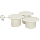  Meridian Emara Cream Concrete And Fiberglass 3 pc Indoor / Outdoor Coffee Table IMAGE 10