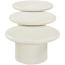  Meridian Emara Cream Concrete And Fiberglass 3 pc Indoor / Outdoor Coffee Table IMAGE 5