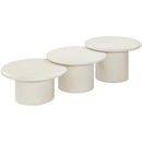  Meridian Emara Cream Concrete And Fiberglass 3 pc Indoor / Outdoor Coffee Table IMAGE 6