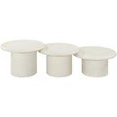  Meridian Emara Cream Concrete And Fiberglass 3 pc Indoor / Outdoor Coffee Table IMAGE 7