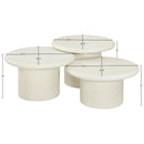  Meridian Emara Cream Concrete And Fiberglass 3 pc Indoor / Outdoor Coffee Table IMAGE 9
