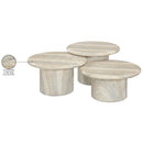  Meridian Emara Natural Concrete And Fiberglass 3 pc Indoor / Outdoor Coffee Table IMAGE 10