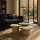  Meridian Emara Natural Concrete And Fiberglass 3 pc Indoor / Outdoor Coffee Table IMAGE 2