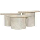  Meridian Emara Natural Concrete And Fiberglass 3 pc Indoor / Outdoor Coffee Table IMAGE 3