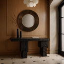  Meridian Anzio Black Oak Veneer And Solid Wood Console Table IMAGE 2