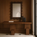  Meridian Anzio Brown Oak Veneer And Solid Wood Console Table IMAGE 2