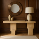  Meridian Anzio Natural Oak Veneer And Solid Wood Console Table IMAGE 2