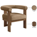  Meridian Arienzo Beige Velvet Performance Fabric Upholstered Accent Chair IMAGE 10