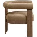  Meridian Arienzo Beige Velvet Performance Fabric Upholstered Accent Chair IMAGE 4