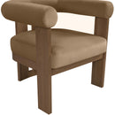  Meridian Arienzo Beige Velvet Performance Fabric Upholstered Accent Chair IMAGE 6
