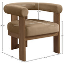  Meridian Arienzo Beige Velvet Performance Fabric Upholstered Accent Chair IMAGE 9