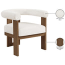  Meridian Arienzo Cream Velvet Performance Fabric Upholstered Accent Chair IMAGE 10