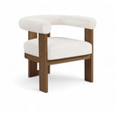  Meridian Arienzo Cream Velvet Performance Fabric Upholstered Accent Chair IMAGE 1