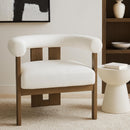  Meridian Arienzo Cream Velvet Performance Fabric Upholstered Accent Chair IMAGE 2