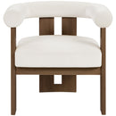  Meridian Arienzo Cream Velvet Performance Fabric Upholstered Accent Chair IMAGE 3