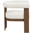  Meridian Arienzo Cream Velvet Performance Fabric Upholstered Accent Chair IMAGE 4