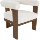  Meridian Arienzo Cream Velvet Performance Fabric Upholstered Accent Chair IMAGE 6