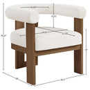  Meridian Arienzo Cream Velvet Performance Fabric Upholstered Accent Chair IMAGE 9