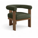  Meridian Arienzo Green Velvet Performance Fabric Upholstered Accent Chair IMAGE 1