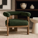  Meridian Arienzo Green Velvet Performance Fabric Upholstered Accent Chair IMAGE 2