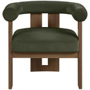  Meridian Arienzo Green Velvet Performance Fabric Upholstered Accent Chair IMAGE 3