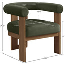  Meridian Arienzo Green Velvet Performance Fabric Upholstered Accent Chair IMAGE 9