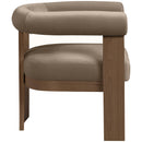  Meridian Arienzo Taupe Velvet Performance Fabric Upholstered Accent Chair IMAGE 4