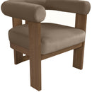  Meridian Arienzo Taupe Velvet Performance Fabric Upholstered Accent Chair IMAGE 6