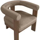  Meridian Arienzo Taupe Velvet Performance Fabric Upholstered Accent Chair IMAGE 7